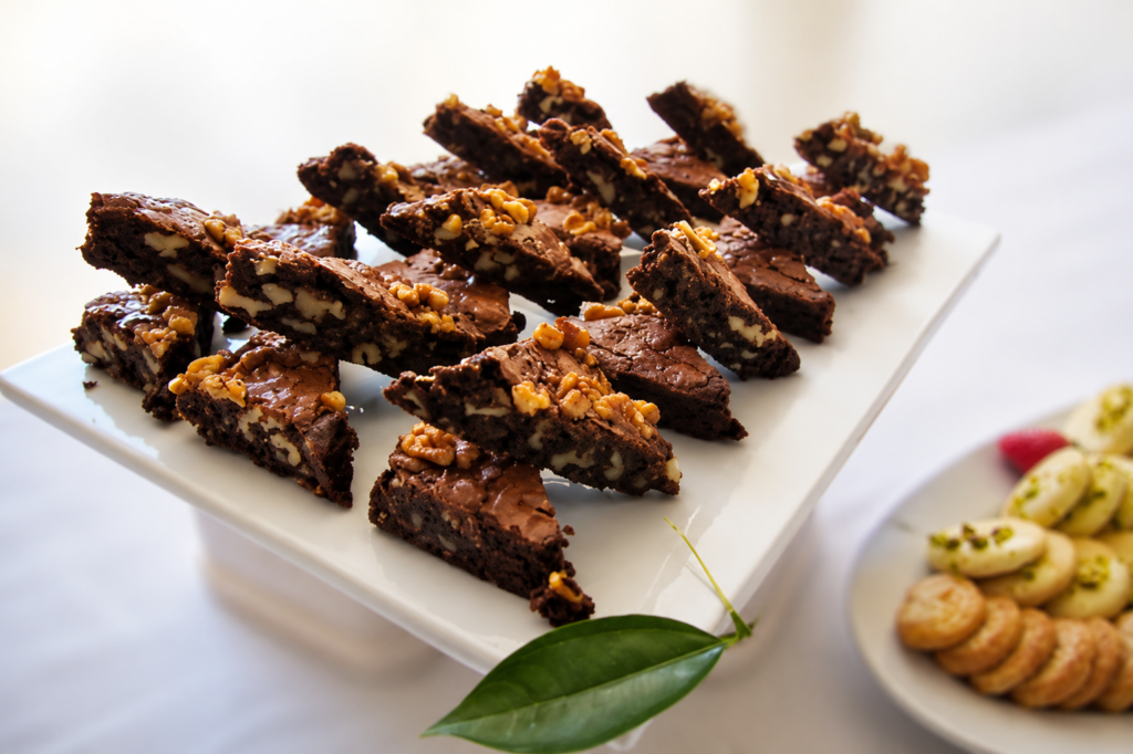Assorted brownies and cookies for boxed lunch catering