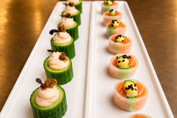 Elegant Cucumber and Salmon Appetizer Platter